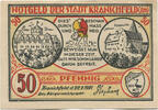 Deutschland 50 Pfennig Geldschein, Kranichfeld, château, 1921 UNZ- Mehl:741.1 -