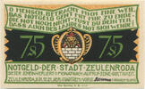 Deutschland 75 Pfennig Geldschein Deutschland Zeulenroda 75 Pfennig personnage 1, 1921 UNZ- Mehl:1470.1 -