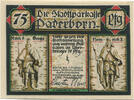 Deutschland 75 Pfennig Geldschein, Paderborn, roi, 1921 UNZ- Mehl:1043.2 -