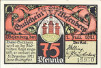 Deutschland 75 Pfennig Geldschein, Wesenberg, château, 1921 UNZ- Mehl:1410.1 -