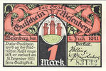 Deutschland 1 Mark Geldschein, Wesenberg, armée, 1921 VZ Mehl:1410.1 -