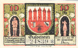 Deutschland 10 Pfennig Geldschein, Zerbst, château, 1921 UNZ- Mehl:1469.2 -