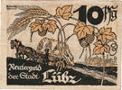 Deutschland 10 Pfennig Geldschein, Lübz, champs, SS Mehl:835.1 -