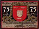 Deutschland 75 Pfennig Geldschein, Wesel, Blason, UNZ-, Mehl:1409.1a -