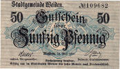 Deutschland 50 Pfennig Geldschein, Weiden, Texte 1917-05-14, UNZ- Mehl:W18 -