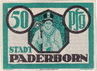 Deutschland 50 Pfennig Geldschein, Paderborn, personnage 1921 UNZ- Mehl:1043.1 -
