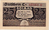 Deutschland 25 Pfennig Geldschein, Suderode im Harz, 25 Pfennig 1921 UNZ- Mehl:1292.1a -