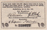 Deutschland 10 Pfennig Geldschein, Sonderburg, château, 1920 UNZ- Mehl:1240.1 -