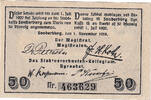 Deutschland 50 Pfennig Geldschein, Sonderburg, paysage, 1920 UNZ- Mehl:1240.1 -