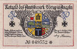 Deutschland 50 Pfennig Geldschein, Sörup, Blason 1920-05-18, UNZ- Mehl:1231.1 -
