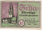 Deutschland 10 Pfennig Geldschein, Stendal, Eglise, 1920 UNZ- Mehl:S109.4e -