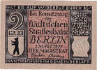 Deutschland 2 Mark Geldschein, Berlin, train 1922-03-01, UNZ- Mehl:92.3 -