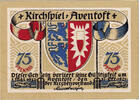 Deutschland 75 Pfennig Geldschein, Aventoft, Blason 1922-05-01, UNZ- Mehl:57.1 -