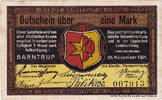 Deutschland 1 Mark Geldschein, Barntrup, paysage 1921-11-20, SS Mehl:66.1 -