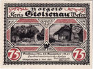 Deutschland 75 Pfennig Geldschein, Stolzenau, Maison 1921 UNZ- Mehl:1276.2 -