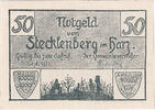 Deutschland 50 Pfennig Geldschein, Stecklenberg, ruine, UNZ- Mehl:1258.2 -