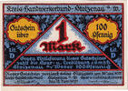 Deutschland 1 Mark Geldschein, Stolzenau, charpentier, UNZ-, Mehl:1277.1 -