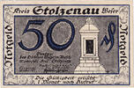 Deutschland 50 Pfennig Geldschein, Stolzenau, Monument, 1921 UNZ- Mehl:1276.1a -