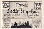 Deutschland 75 Pfennig Geldschein, Stecklenberg, 75 Pfennig 1921, UNZ- Mehl:1258.3 -