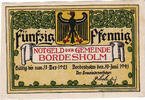 Deutschland 50 Pfennig Geldschein, Bordesholm, arbre 1921 UNZ- Mehl:144.1 -