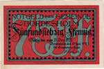 Deutschland 75 Pfennig Geldschein, Bordesholm, Eglise 1921 UNZ- Mehl:144.2 -