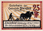 Deutschland 25 Pfennig Geldschein, Steinfeld, champs, 1921 UNZ- Mehl:1262.4 -
