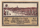 Deutschland 50 Pfennig Geldschein, Auma, paysage 1921-11-01, UNZ- Mehl:55.4a -