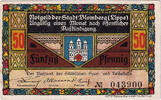Deutschland 50 Pfennig Geldschein, Blomberg, mairie, UNZ-, Mehl:122.1a -