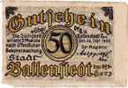 Deutschland 50 Pfennig Geldschein, Ballenstedt, paysage 1920 SS Mehl:61.1a -