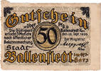Deutschland 50 Pfennig Geldschein, Ballenstedt, montagne, 1920 UNZ- Mehl:61.1a -