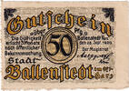 Deutschland 50 Pfennig Geldschein, Ballenstedt, luge, 1920 SS Mehl:61.1a -