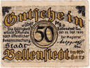 Deutschland 50 Pfennig Geldschein, Ballenstedt, fleuve, 1920 SS Mehl:61.1a -