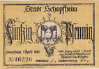 Deutschland 50 Pfennig Geldschein, Schopfheim 50 Pfennig personnage, 1921 UNZ- Mehl:1201.1 -