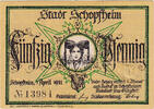 Deutschland 50 Pfennig Geldschein, Schopfheim, famille, 1921 UNZ- Mehl:1201.2 -