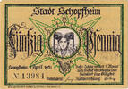 Deutschland 50 Pfennig Geldschein Deutschland Schopfheim 50 Pfennig, personnage, 1921 UNZ- Mehl:1201.2 -