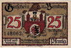 Deutschland 25 Pfennig Geldschein, Bernburg, château, VZ, Mehl:95.2a -