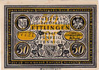 Deutschland 50 Pfennig Geldschein, Ettlingen, Eglise, VZ+, Mehl:355.1a -