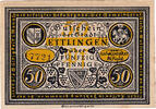 Deutschland 50 Pfennig Geldschein, Ettlingen, personnage 1921 UNZ-Mehl:355.1a -