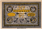 Deutschland 50 Pfennig Geldschein Deutschland Ettlingen 50 Pfennig personnage 1, VZ+ Mehl:355.1a -