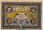 Deutschland 50 Pfennig Geldschein, Ettlingen, Blason, VZ, Mehl:355.1a -