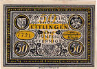 Deutschland 50 Pfennig Geldschein, Ettlingen, charette, VZ+, Mehl:355.1a -