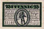 Deutschland 25 Pfennig Geldschein, Speicher, personnage, 1920 UNZ- Mehl:S93.1a -