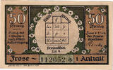 Deutschland 50 Pfennig Geldschein, Frose, lac 1921-06-27, UNZ- Mehl:398.3a -