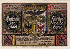 Deutschland 20 Pfennig Geldschein, Fürstenwalde, 20 Pfennig 1921, UNZ- Mehl:403.1a -