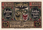 Deutschland 25 Pfennig Geldschein, Fürstenwalde, impôts, 1921 UNZ- Mehl:403.1a -
