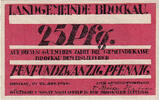 Deutschland 25 Pfennig Geldschein, Brockau, train 1920-10-22, UNZ- Mehl:189.1a -