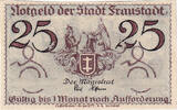 Deutschland 25 Pfennig Geldschein, Fraustadt, château, UNZ-, Mehl:F18.10a -