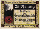 Deutschland 25 Pfennig Geldschein, Bergen, personnage 1922 UNZ- Mehl:78.1a -