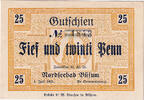 Deutschland 25 Pfennig Geldschein, Büsum, personnage 1921 UNZ- Mehl:202.1 -
