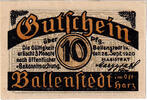 Deutschland 10 Pfennig Geldschein, Ballenstedt, fleuve, 1920 UNZ- Mehl:61.2 -